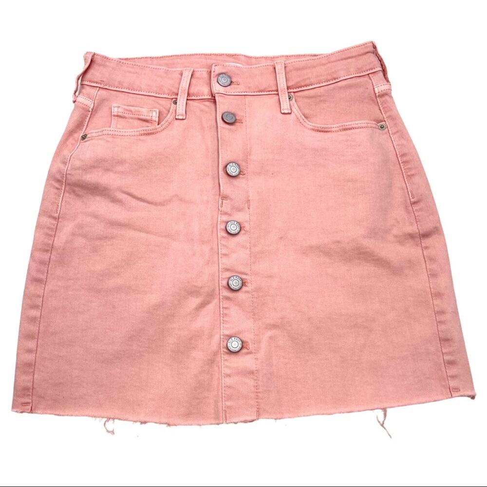 OLD NAVY beautiful baby pink mini distressed frayed hem mini skirt size 2 in EUC